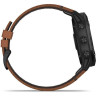 Часы GARMIN FENIX 6X SAPPHIRE BLACK DLC WITH CHESTNUT LEATHER BAND 10302